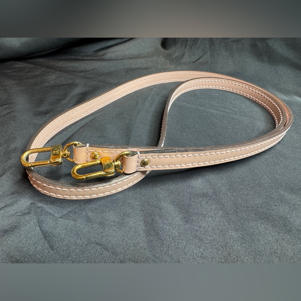 Louis Vuitton Pink Leather Crossbody Shoulder Strap with Gold Hardware